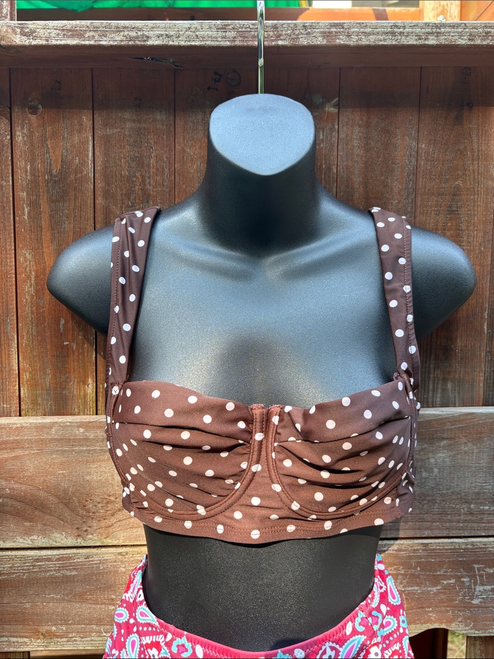 Time and Tru Brown Polka Dot Bikini Top - Picture 1 of 11